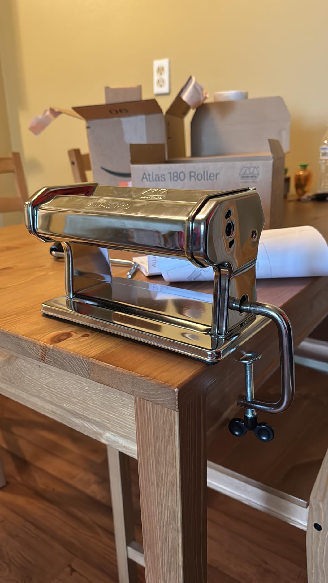 MARCATO Made in Italy Atlasmotor 110V Electric Pasta Machine, Chrome Steel. Set includes Atlas 150, handcrank, clamp, Pastadrive motor, and instruction manual customer photo 1