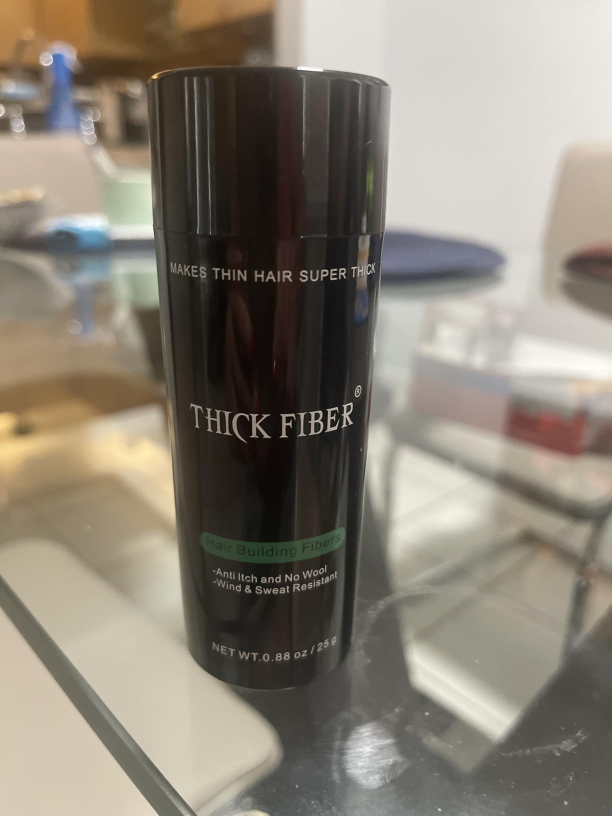 THICK FIBER Hair Fibers for Thinning Hair & Bald spots (BLACK) - 25g Bottle - Conceals Hair Loss in Seconds - Hair Powder for Women & Men customer photo 1