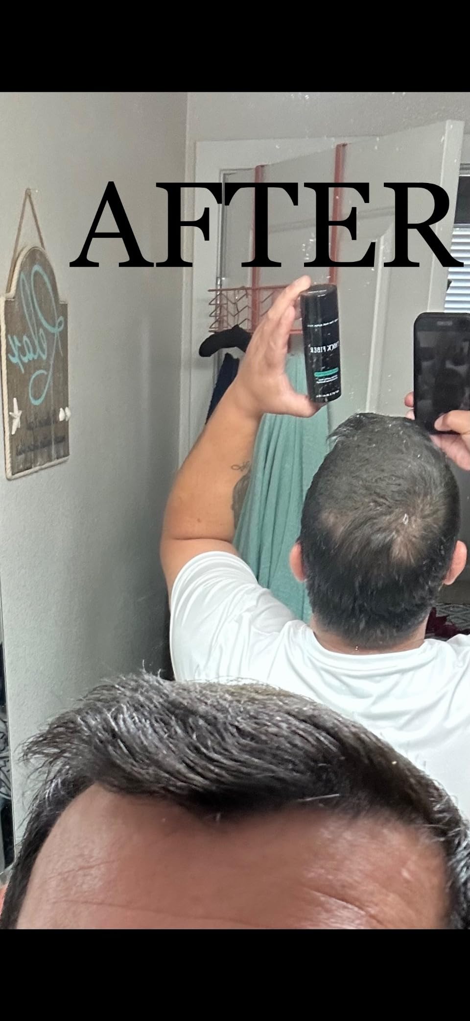 THICK FIBER Hair Fibers for Thinning Hair & Bald spots (BLACK) - 25g Bottle - Conceals Hair Loss in Seconds - Hair Powder for Women & Men customer photo 2