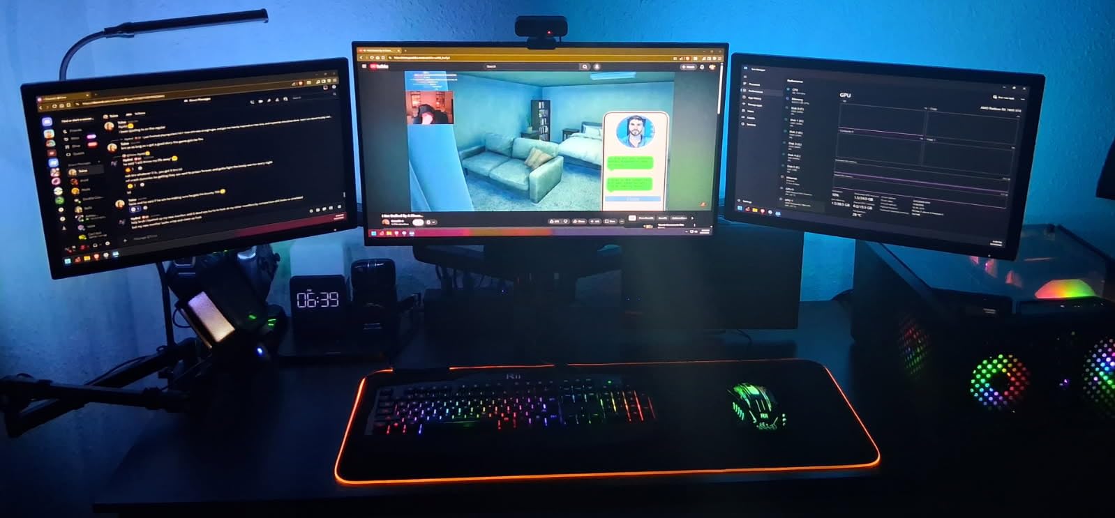 WALI Ultrawide Monitor Arm for 13-49 Inch Heavy Duty Curved Screens, Holds up to 44 Lbs, Adjustable Gas Spring Single Monitor Desk Mount with C-Clamp, Grommet Base, 75/100mm VESA, (GSM001XL), Black customer photo 2