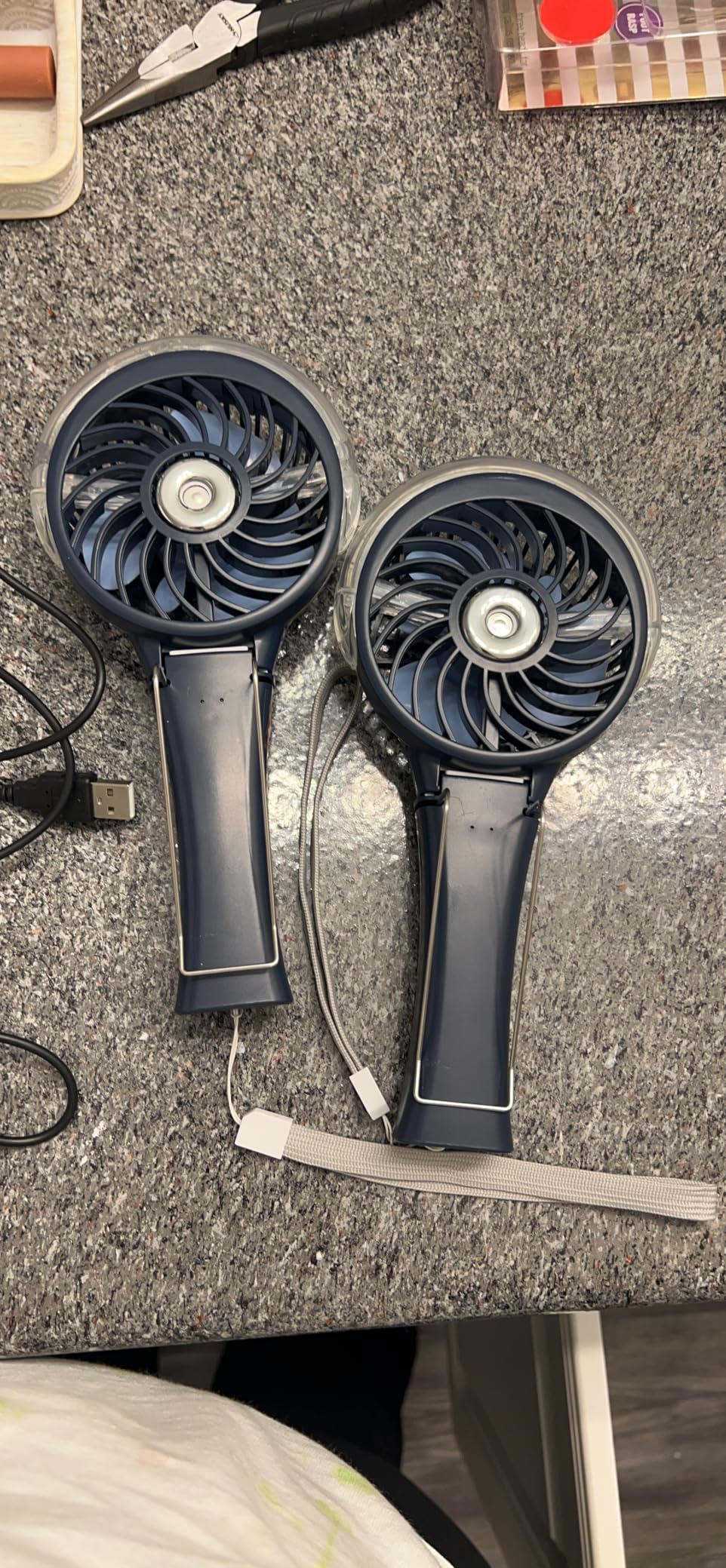 HandFan Upgraded Portable Handheld Misting Fan, Rechargeable Personal Mister Fan, Spray Water Mist Fans, Foldable Mini Cooling Hand Fans for Summer Beach Travel Concerts (Royal Blue) customer photo 2