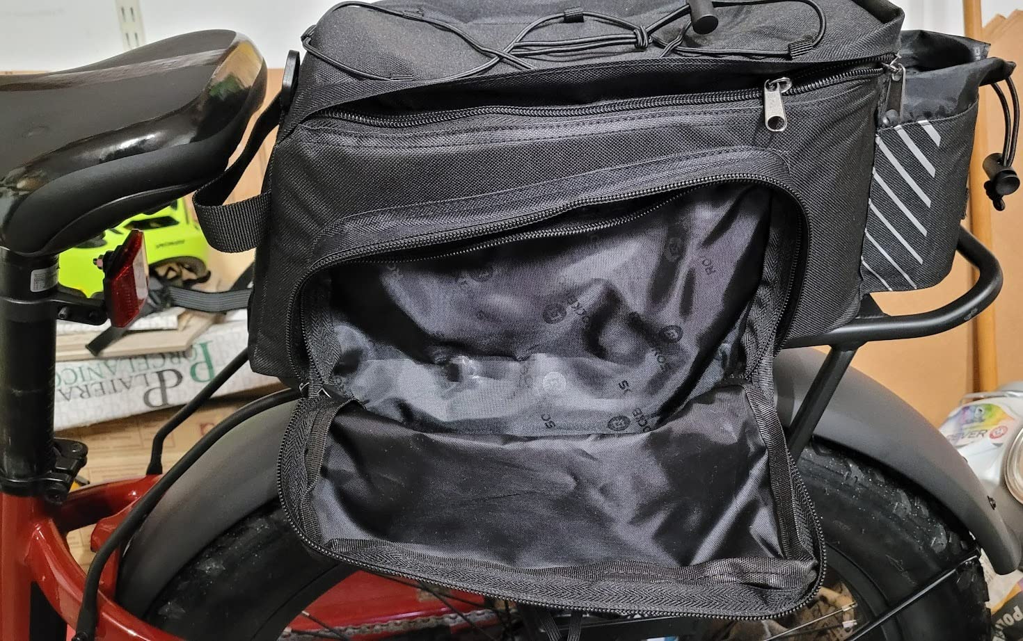 ROCKBROS 15L Bike Rear Rack Bag Pannier Trunk Bag with Rain Cover | Large Capacity Storage Bag Detachable Shoulder Strap Bicycle Trunk Rear Rack Bag Fits All Bikes E-bikes for Daily Cycling customer photo 2