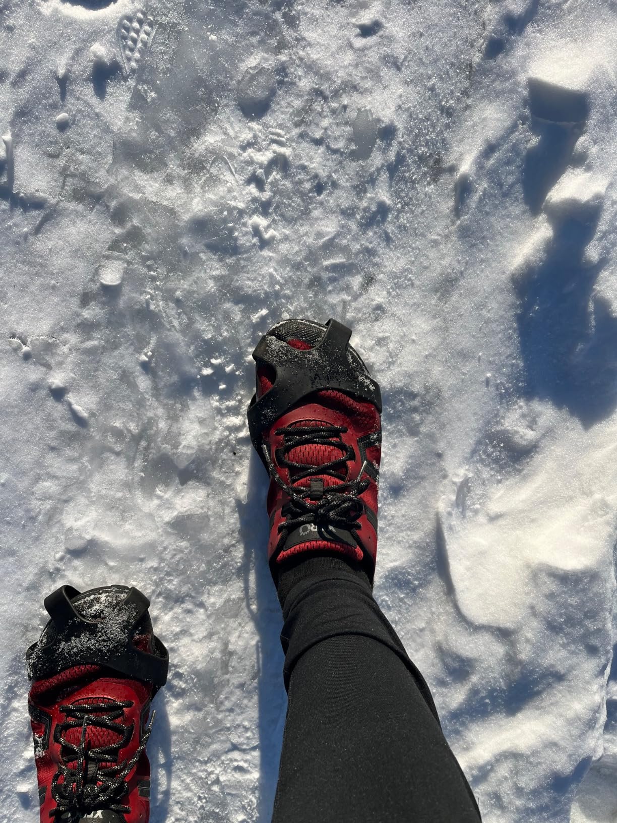 Sfee Ice Cleats for Boots Shoes, Snow Grips Cleats for Ice and Snow Anti-Slip Rubber Traction Cleats for Walking on Snow and Ice 10 Steel Studs Crampons for Hiking, Walking, Climbing, Jogging customer photo 1