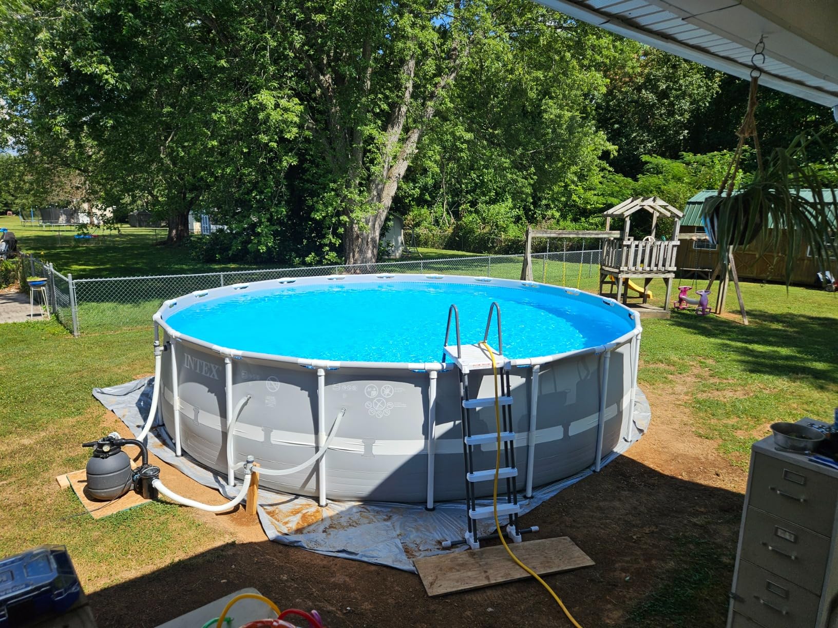 Intex 28077E Heavy Duty Deluxe Pool Ladder with Removable Steps for 52 Inch Depth Above Ground Pools customer photo 1