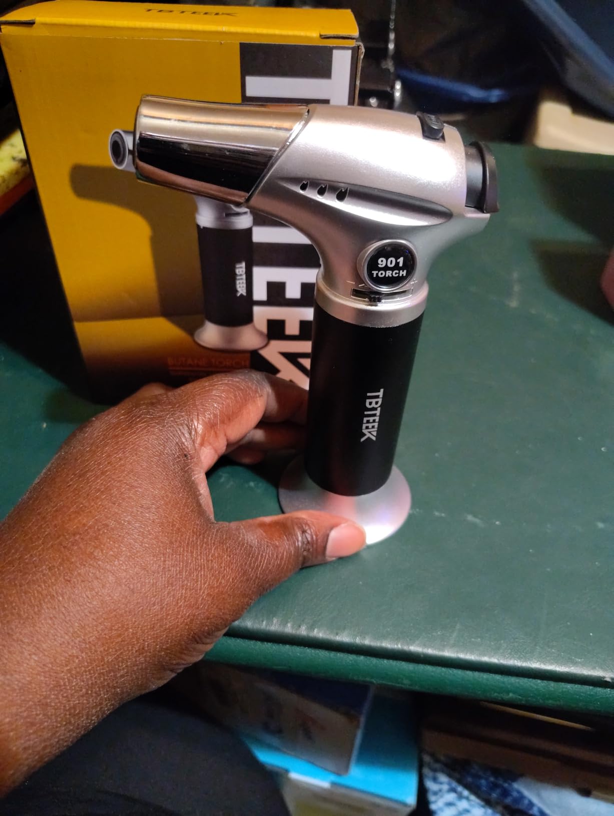 TBTEEK Butane Torch, Kitchen Torch Cooking Torch with Safety Lock & Adjustable Flame for Cooking, BBQ, Baking, Brulee, Creme, DIY Soldering(Butane Not Included) customer photo 2