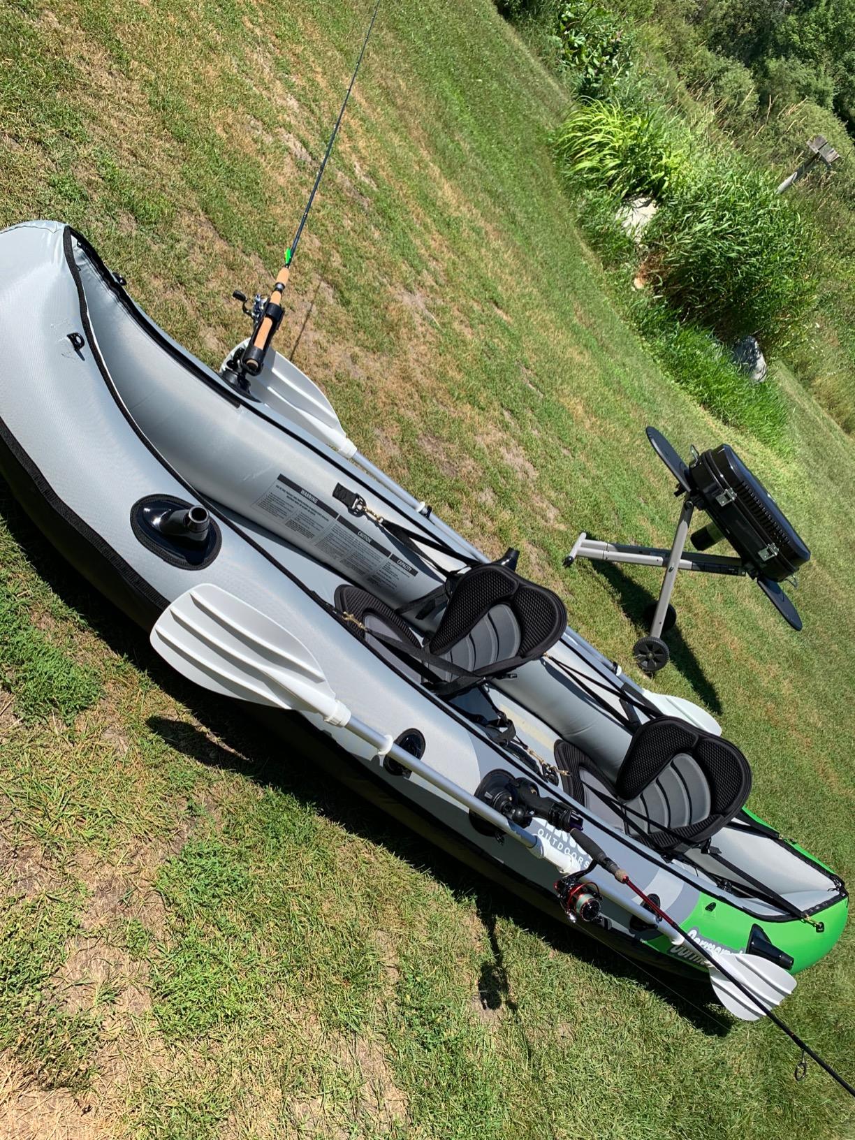 Elkton Outdoors Cormorant 2 Person Tandem Inflatable Fishing Kayak, 10-Foot with EVA Padded Seats, Includes 2 Active Fishing Rod Holder Mounts customer photo 1