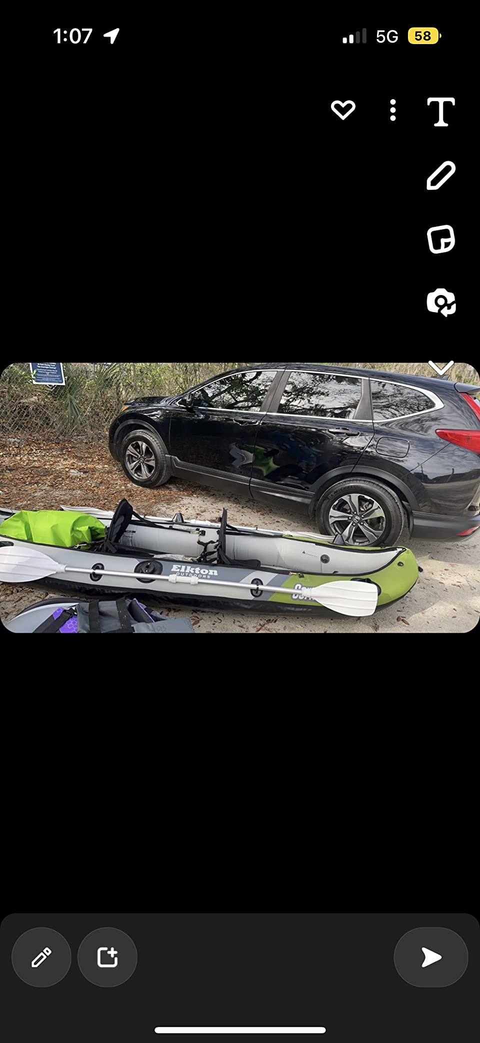 Elkton Outdoors Cormorant 2 Person Tandem Inflatable Fishing Kayak, 10-Foot with EVA Padded Seats, Includes 2 Active Fishing Rod Holder Mounts customer photo 2