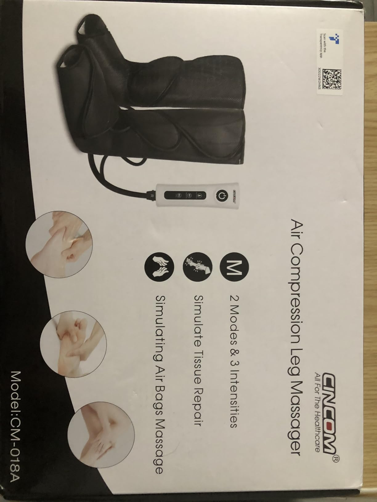 CINCOM Leg Massager for Circulation and Pain Relief, Air Compression Calf Foot Leg Massagers with Handheld Controller, Legs Circulation Machine customer photo 2