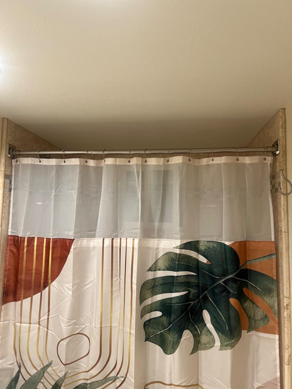 BRIOFOX Tension Curtain Rod 43-73 Inches Brushed Nickel, Rustproof and Non-Slip and Heavy Duty Shower Curtain Rod for Window or Bathroom, 304 Stainless Steel customer photo 2