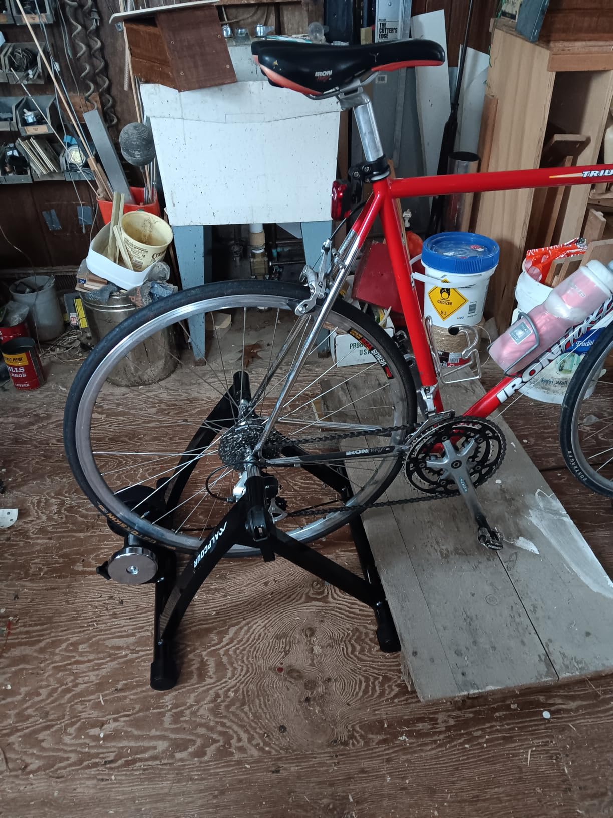 Alpcour Bike Trainer Stand for Indoor Riding - Portable Foldable Magnetic Stainless Steel Indoor Trainer, Noise Reduction, 6 Resistance Settings & Bag - Stationary Exercise for Road & Mountain Bikes customer photo 1