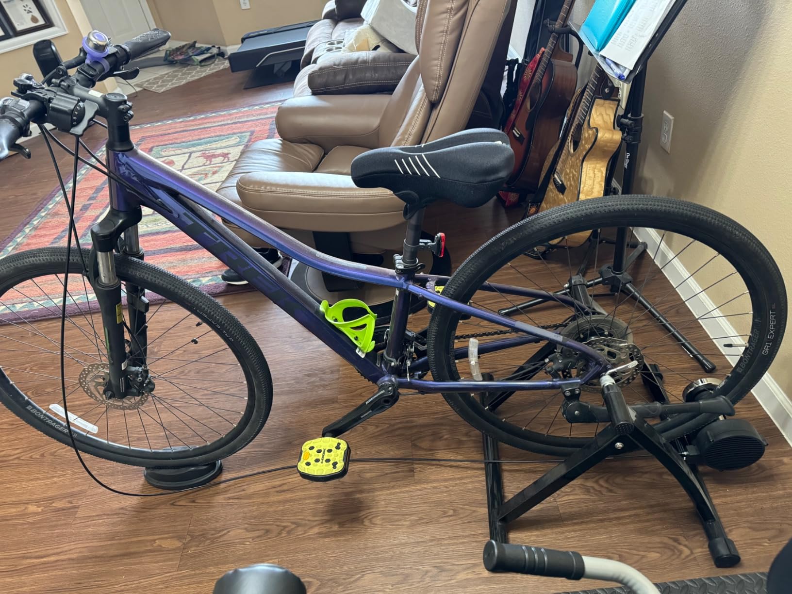 Alpcour Bike Trainer Stand for Indoor Riding - Portable Foldable Magnetic Stainless Steel Indoor Trainer, Noise Reduction, 6 Resistance Settings & Bag - Stationary Exercise for Road & Mountain Bikes customer photo 2