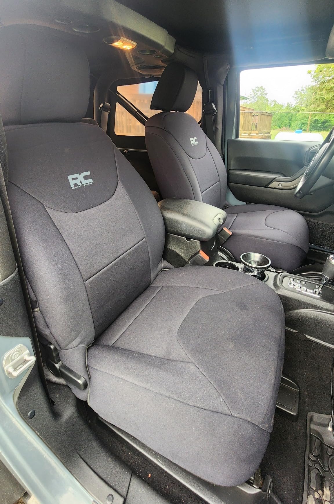 Rough Country Neoprene Front Seat Covers for Jeep Wrangler JK 4-Door (2013-2018) - Waterproof & UV Resistant, Foam Padded, Front Seat Cover Set customer photo 1