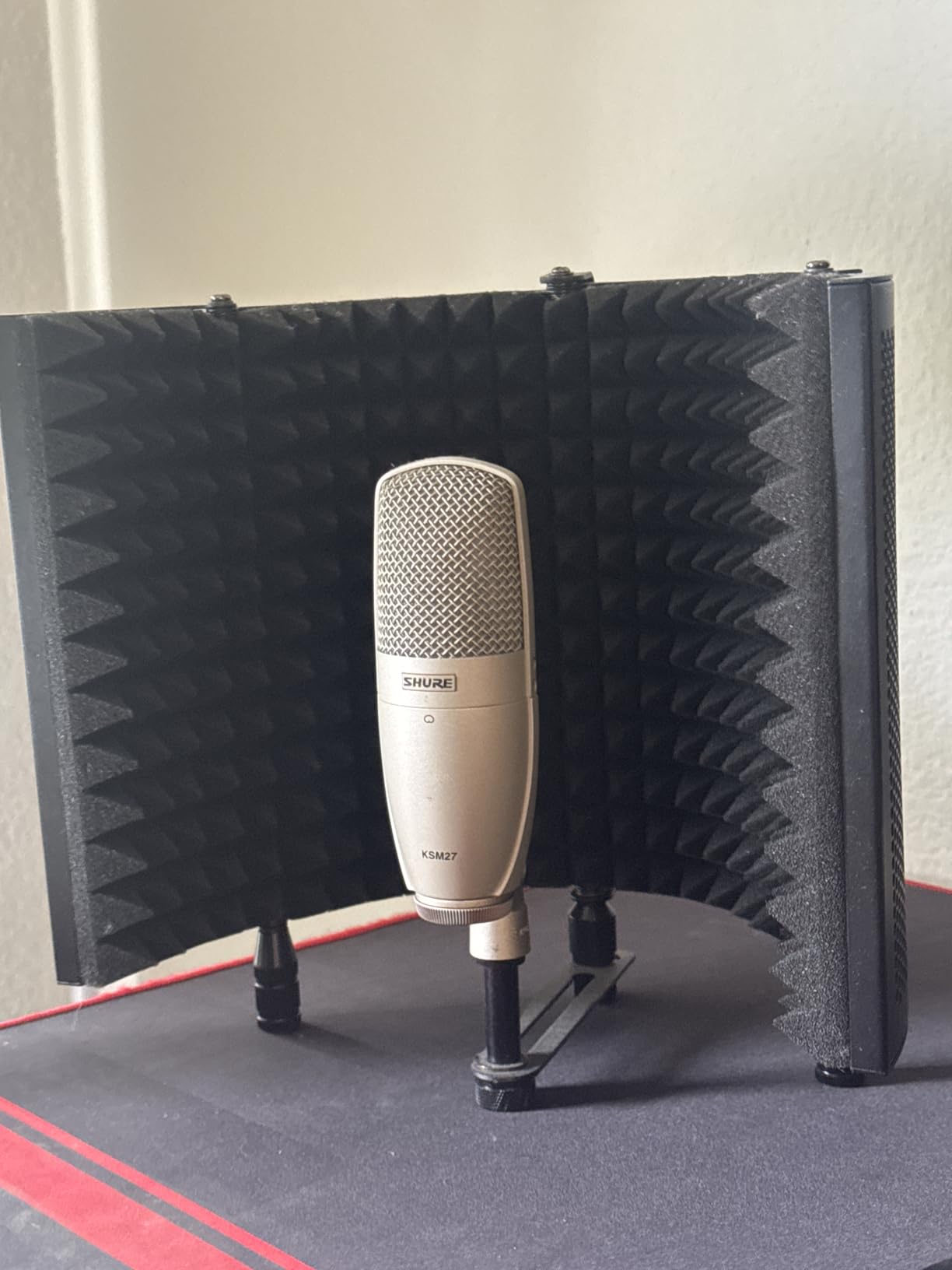 Aokeo Studio Recording Microphone Isolation Shield, Pop Filter.High density absorbent foam is used to filter vocal. Suitable for blue yeti and any condenser microphone recording equipment customer photo 1
