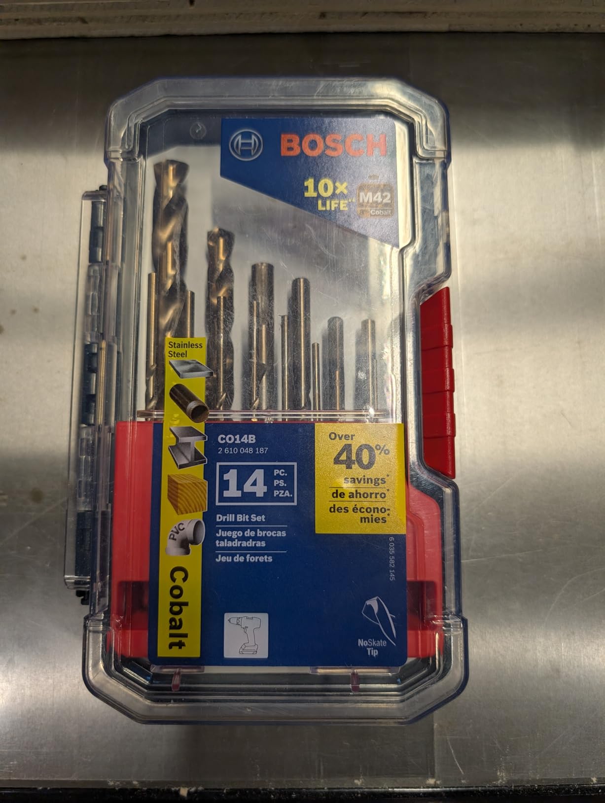 BOSCH CO21B 21-Piece Assorted Set with Included Case Cobalt M42 Metal Drill Bit with Three-Flat Shank for Drilling Applications in Stainless Steel, Cast Iron, Titanium, Light-Gauge Metal, Aluminum customer photo 2
