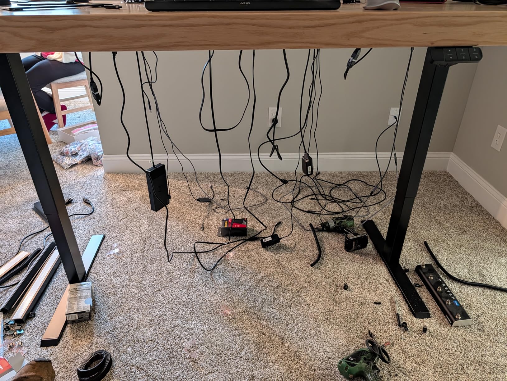 YECAYE 94.2in Cable Management, Cable Organizer,Adhesive Mount Cord Organizer for Desk, Cord Organizer, No-Drill Desk Wire Management for Home Office, Baby proofing, Black customer photo 1