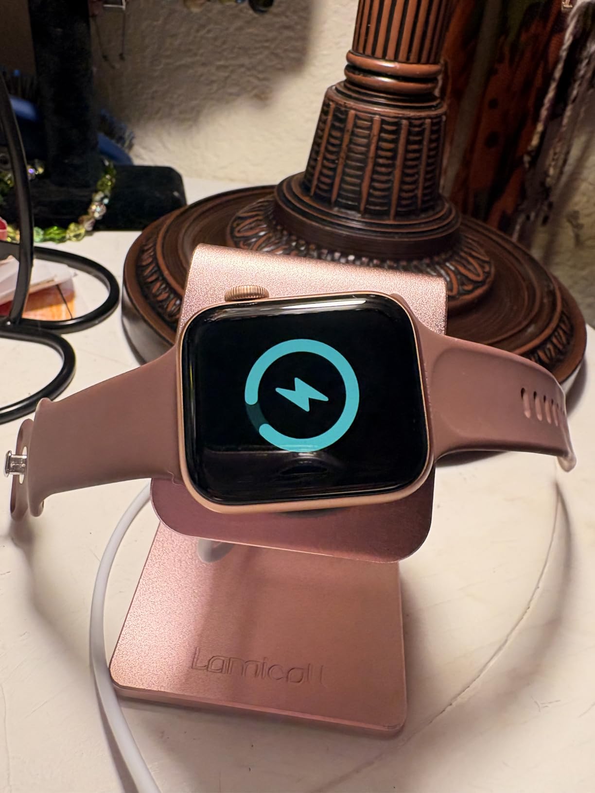 Lamicall Watch Stand for Apple Watch Magnetic Fast Charger - Desk Charging Stand Holder Dock for Apple iWatch Series SE3 SE2 Ultra 3, Series 11 10 9 8 7 6 5(49mm 46mm 45mm 44mm 42mm 41mm 40mm 38mm) customer photo 1