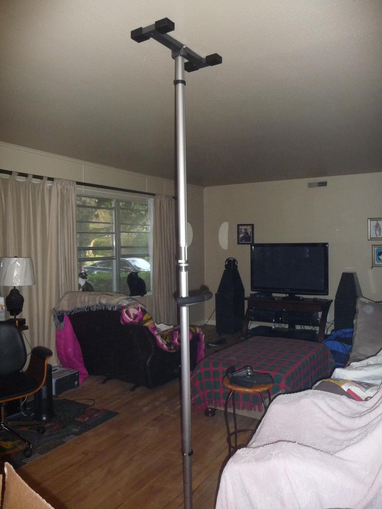 Signature Life Sure Stand Straight Pole, Elderly Tension Mounted Floor to Ceiling Transfer-Pole, Bathroom Safety Assist Grab Bar and Stability Rail, Graphite customer photo 2