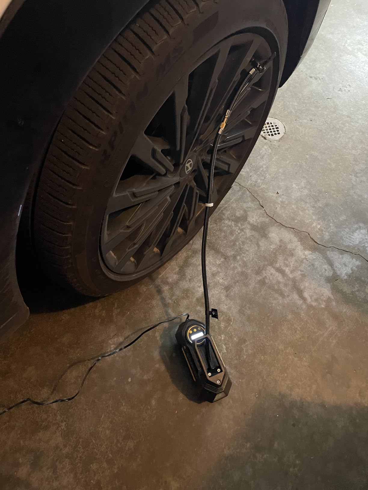 AstroAI Tire Inflator Portable Air Compressor Air Pump for Car Tires, 9.8Ft Cord, 12V DC-Powered Auto Pump with Digital Pressure Gauge, Emergency LED Light for Bicycle, Balloons, Yellow customer photo 2