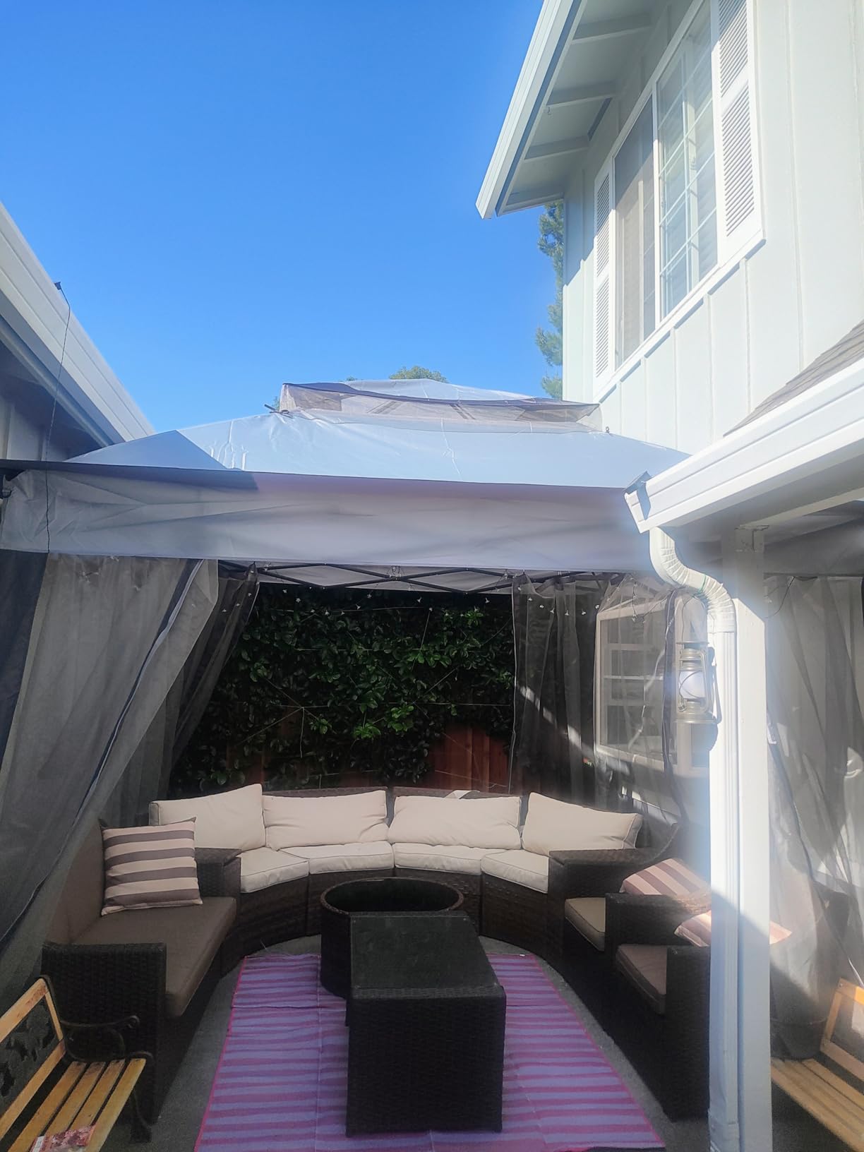 COOS BAY 11x11 Pop Up Gazebo with Mesh Netting, Instant Outdoor Canopy Tent, Water Resistant Shelter with UPF 50+ UV Protection, 121 Sq Ft Coverage, Beige customer photo 2