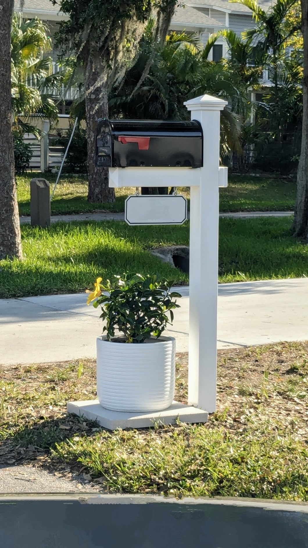 4Ever Products The Jackson Complete Mailbox System - Vinyl/PVC Post (includes Mailbox) Decorative Curbside Postal Solution with Classic Traditional Style and Hanging Address Plate (Black Mailbox) customer photo 1