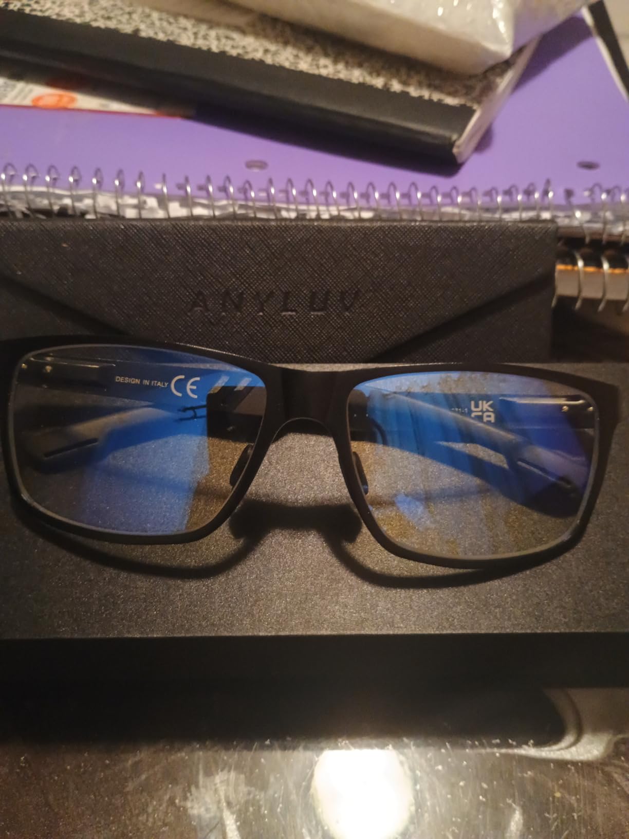 ANYLUV Blue Light Blocking Glasses Men Computer Gaming Glasses Lightweight Al-Mg Metal Anti Eyestrain Eye Protection customer photo 2