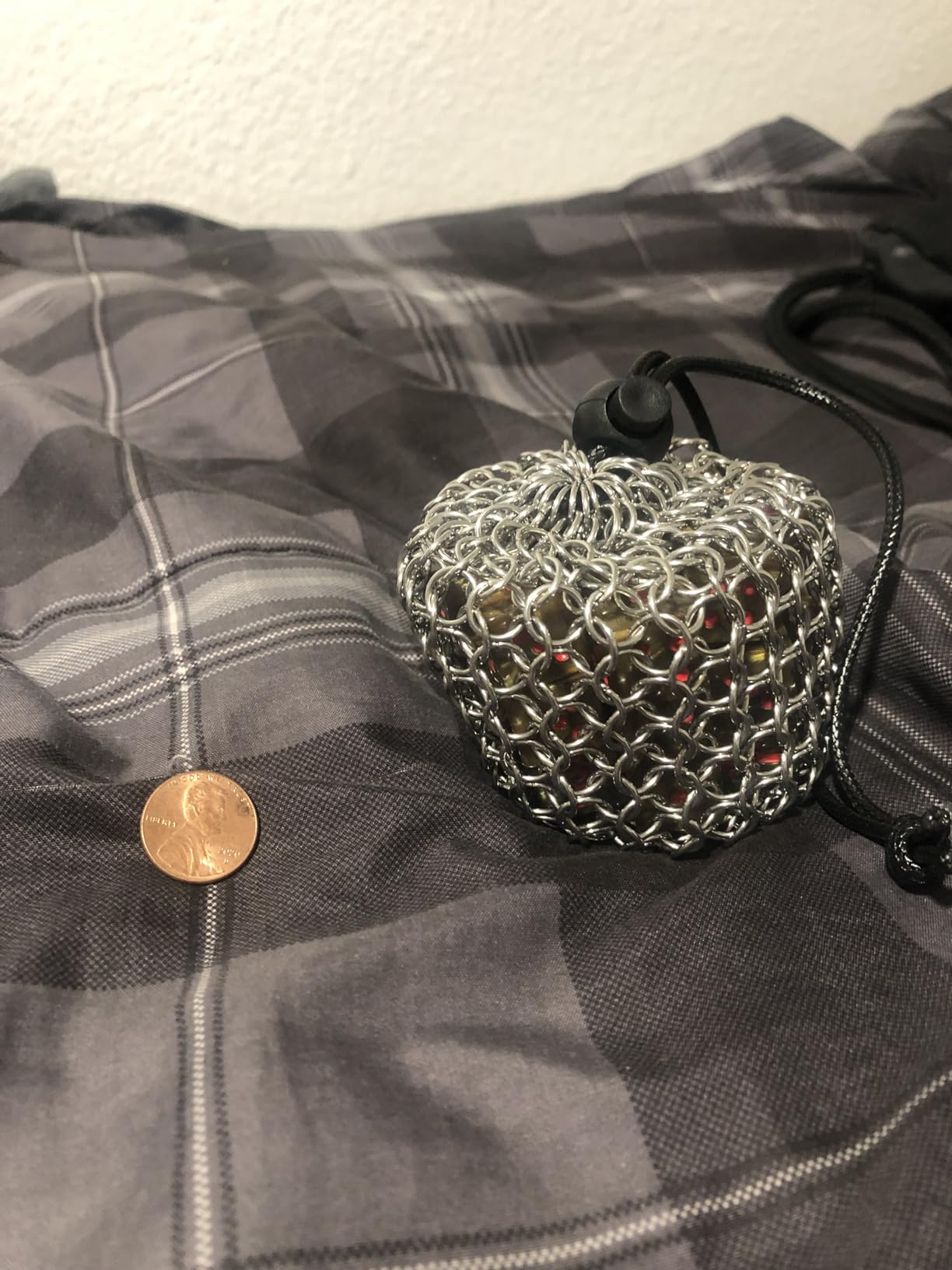 YOUSHARES Drawstring Game Dice Bag - Stainless Steel Chainmail DND Dice Pouch for Metal Polyhedral D&D Dice Set, Coin customer photo 2