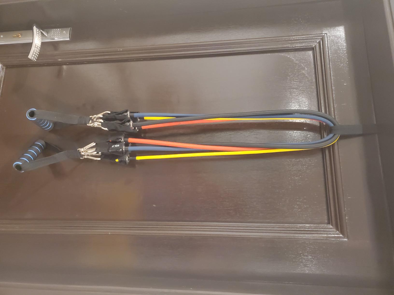 23Pcs Resistance Bands Set Workout Bands, 5 Stackable Exercise Bands with Handles, 5 Resistance Loop Bands, Jump Rope, Figure 8 Resistance Bands, Headband, Cooling Towel customer photo 1