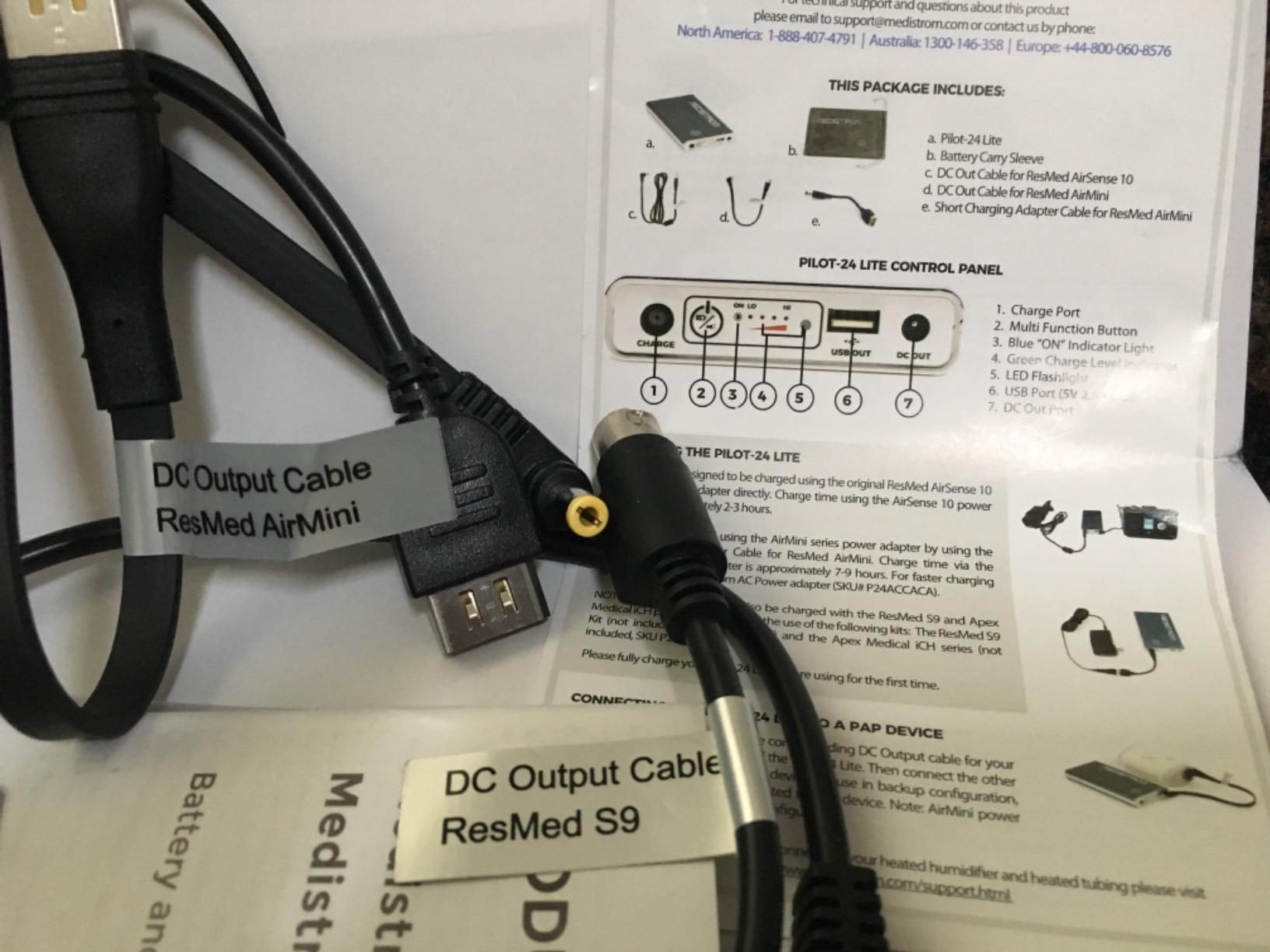 Medistrom Pilot-24 Lite Bundled with Cables for ResMed S9, AirSense 10, AirMini - 95Wh CPAP Battery Backup Power Supply for CPAP Machine - Camping Power Bank Portable Battery - TSA Approved customer photo 1