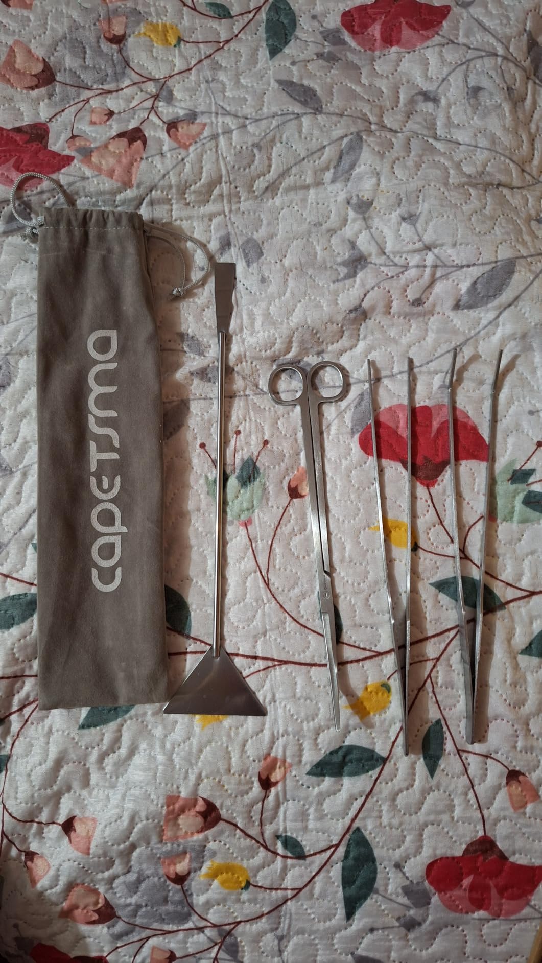 Aquarium Tweezers, Capetsma Stainless Steel Aquarium Plant Tools Long Aquascaping Tools Scissors Spatula Aquatic Plants Tool Set For Freshwater and Saltwater customer photo 1