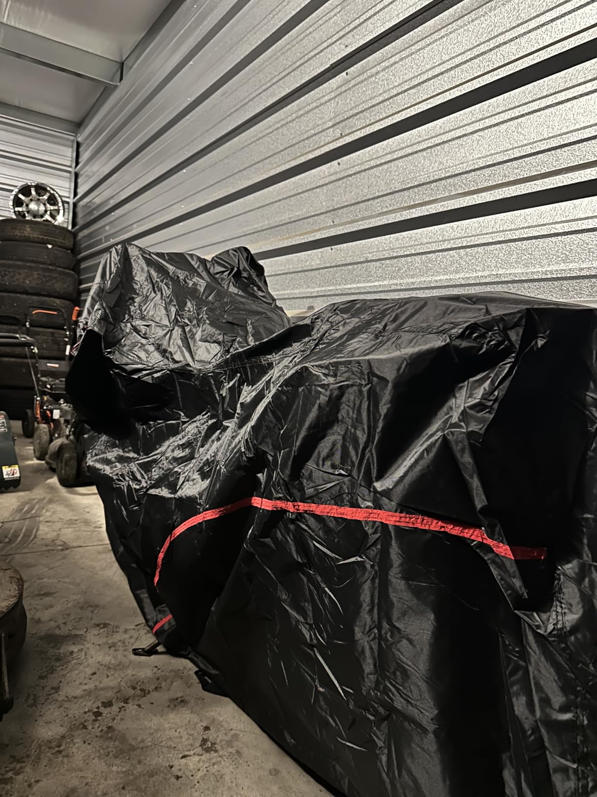 MZS Motorcycle Cover - All Season Weather Outdoor Waterproof Protection fits up to 86 inch L Compatible Sport Bikes Cruiser - Vents Night Reflective Tear Scratch Proof Sunblock Adjuster Buckle customer photo 1