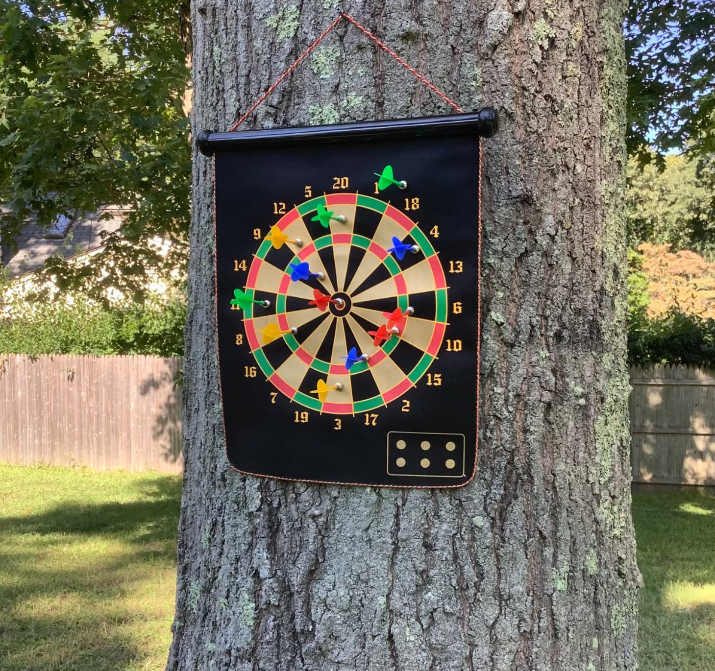 Magnetic Dart Board, Indoor Outdoor Dart Games for Kids with 12pcs Magnetic Darts, Safety Toy Games, Rollup Double Sided Board Game Set for Gifts customer photo 2