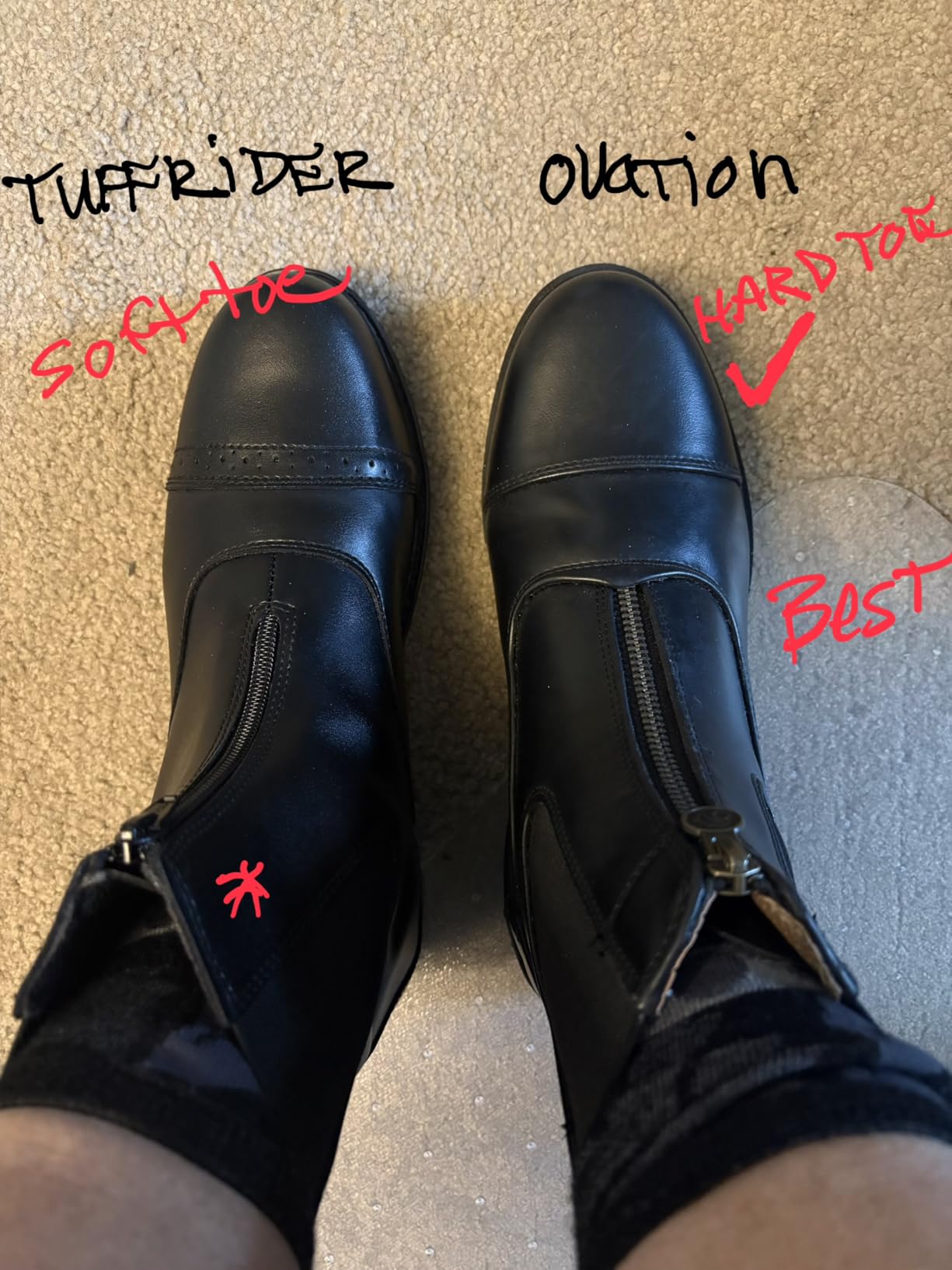 Women's Lightweight Stylish Equestrian Horse Riding Ankle Length Synthetic Vega Leather Quantum Zip Paddock Boots customer photo 2