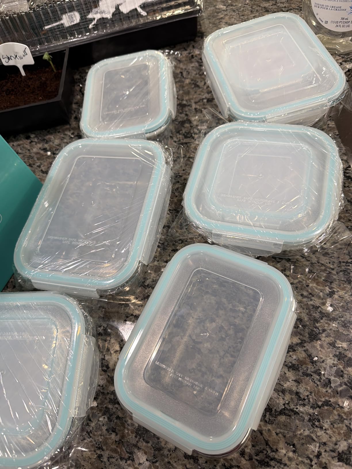 18 Piece Glass Food Storage Containers with Lids, Glass Meal Prep Containers, food storage Containers for Food Storage, BPA Free & Leak Proof (9 lids & 9 Containers) customer photo 1
