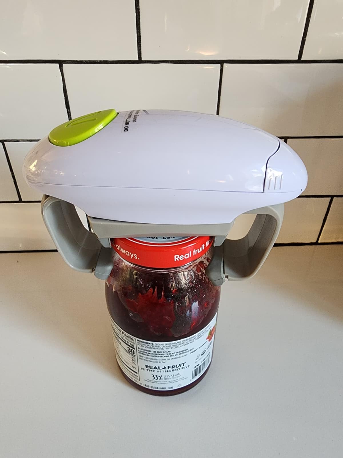 Electric Jar Opener, Kitchen Gadget Strong Tough Automatic Jar Opener For New Sealed Jars,The Hands Free Jar Opener with Less Effort to Open (White) customer photo 1