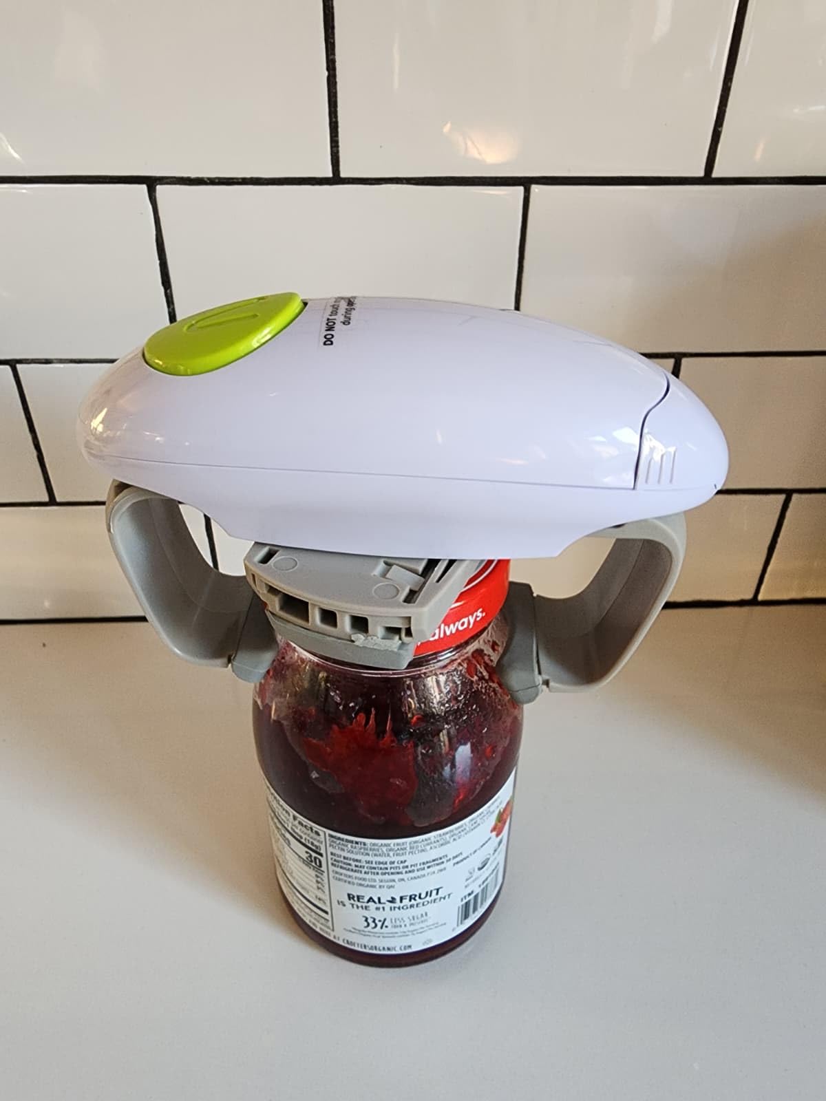 Electric Jar Opener, Kitchen Gadget Strong Tough Automatic Jar Opener For New Sealed Jars,The Hands Free Jar Opener with Less Effort to Open (White) customer photo 2