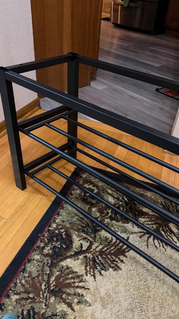 SONGMICS Shoe Bench, Storage Bench, Entryway Bench with Cushion, Shoe Shelf with Seat, Space-Saving customer photo 1