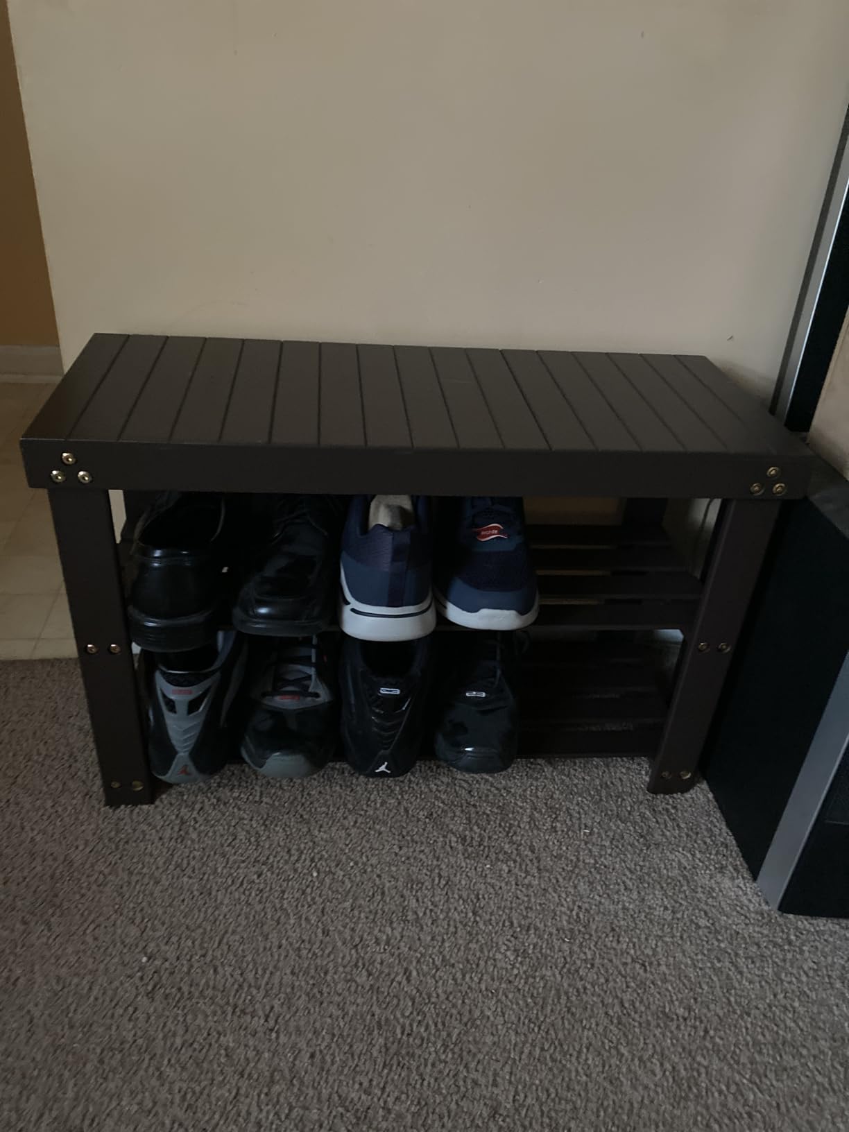 Pipishell Bamboo Shoe Rack Bench, 3 Tier Sturdy Shoe Bench, Storage Shoe Organizer, Holds up to 300lbs customer photo 2