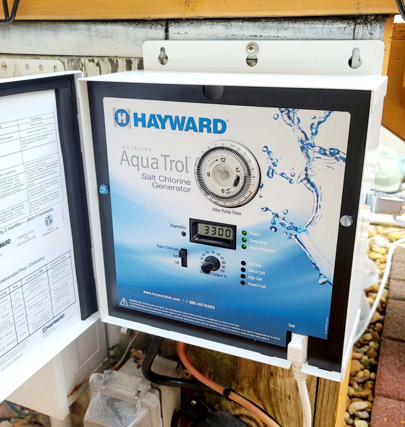 Hayward W3AQ-TROL-RJ AquaTrol Salt Chlorination System for Above-Ground Pools up to 18,000 Gallons with Return Jet Fittings, Straight Blade Line Cord and Outlet customer photo 2