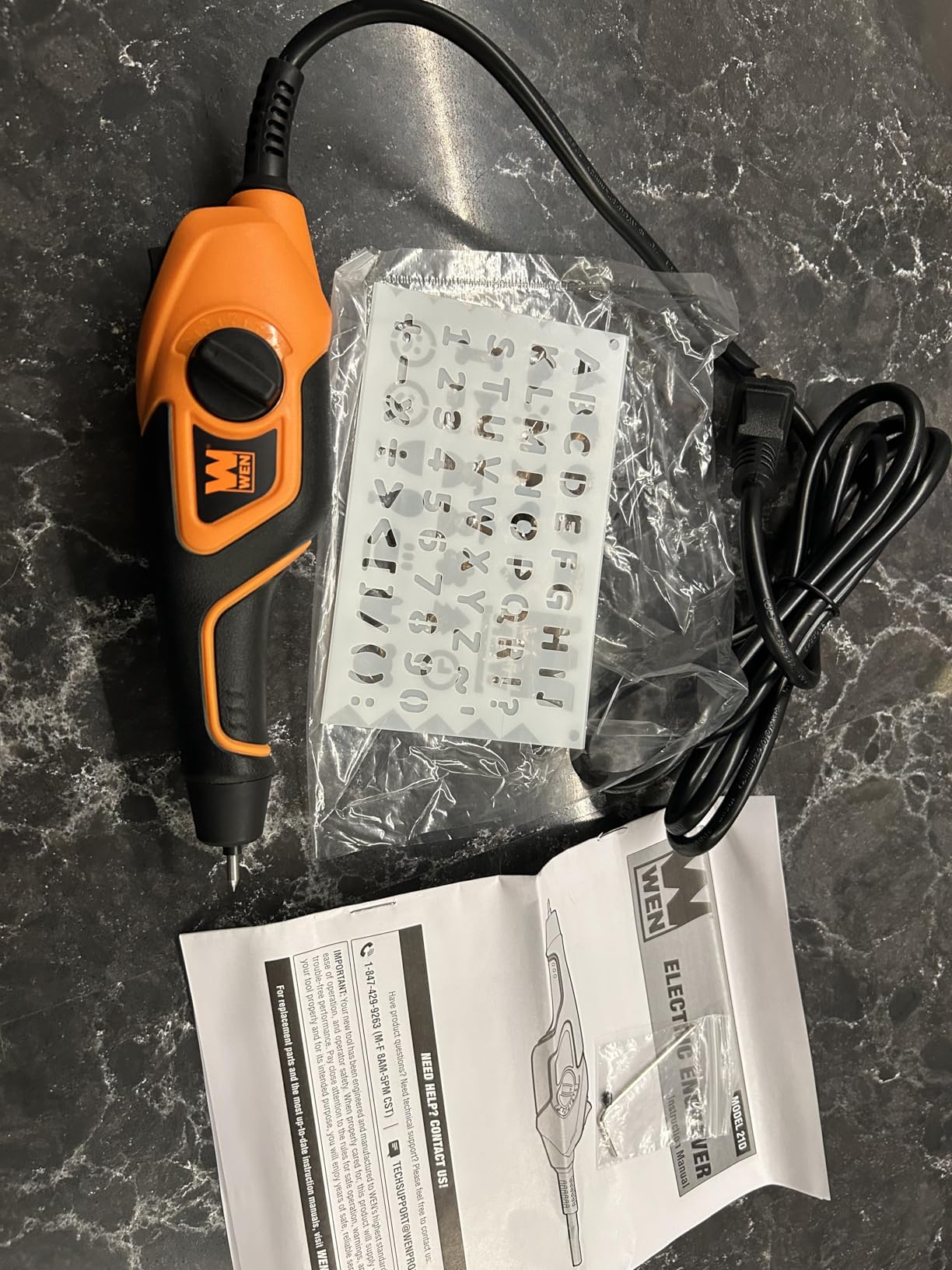 WEN 21D Variable-Depth Carbide-Tipped Engraver for Wood and Metal, Lightweight, Variable Speed, Compact, Orange customer photo 1