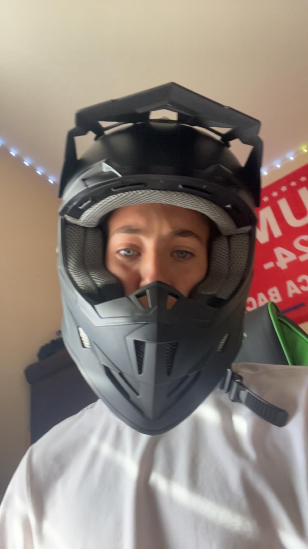 GLX GX23 Dirt Bike/Motocross Helmet - Matte Black, Large - DOT Approved customer photo 1