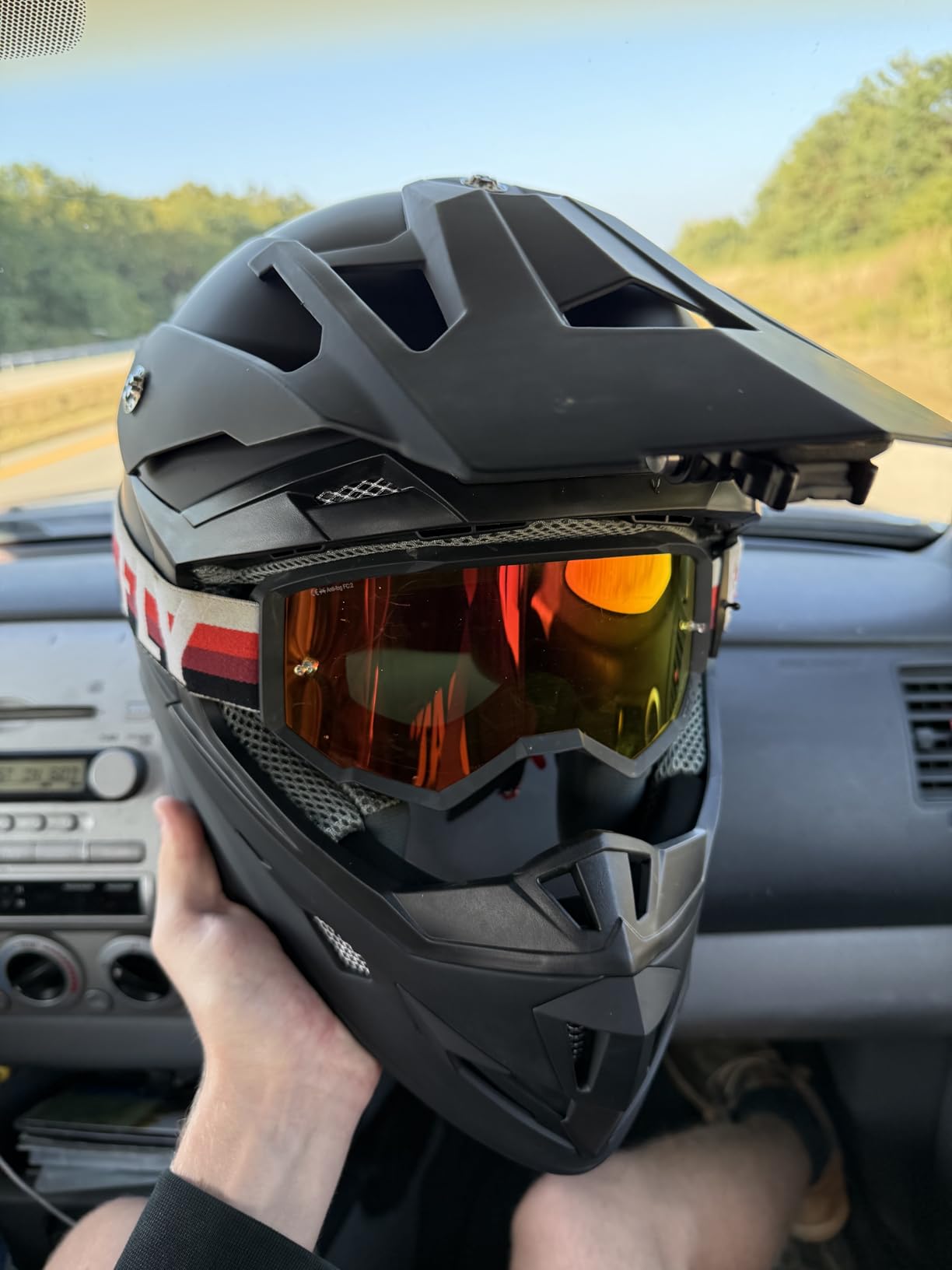 GLX GX23 Dirt Bike/Motocross Helmet - Matte Black, Large - DOT Approved customer photo 2