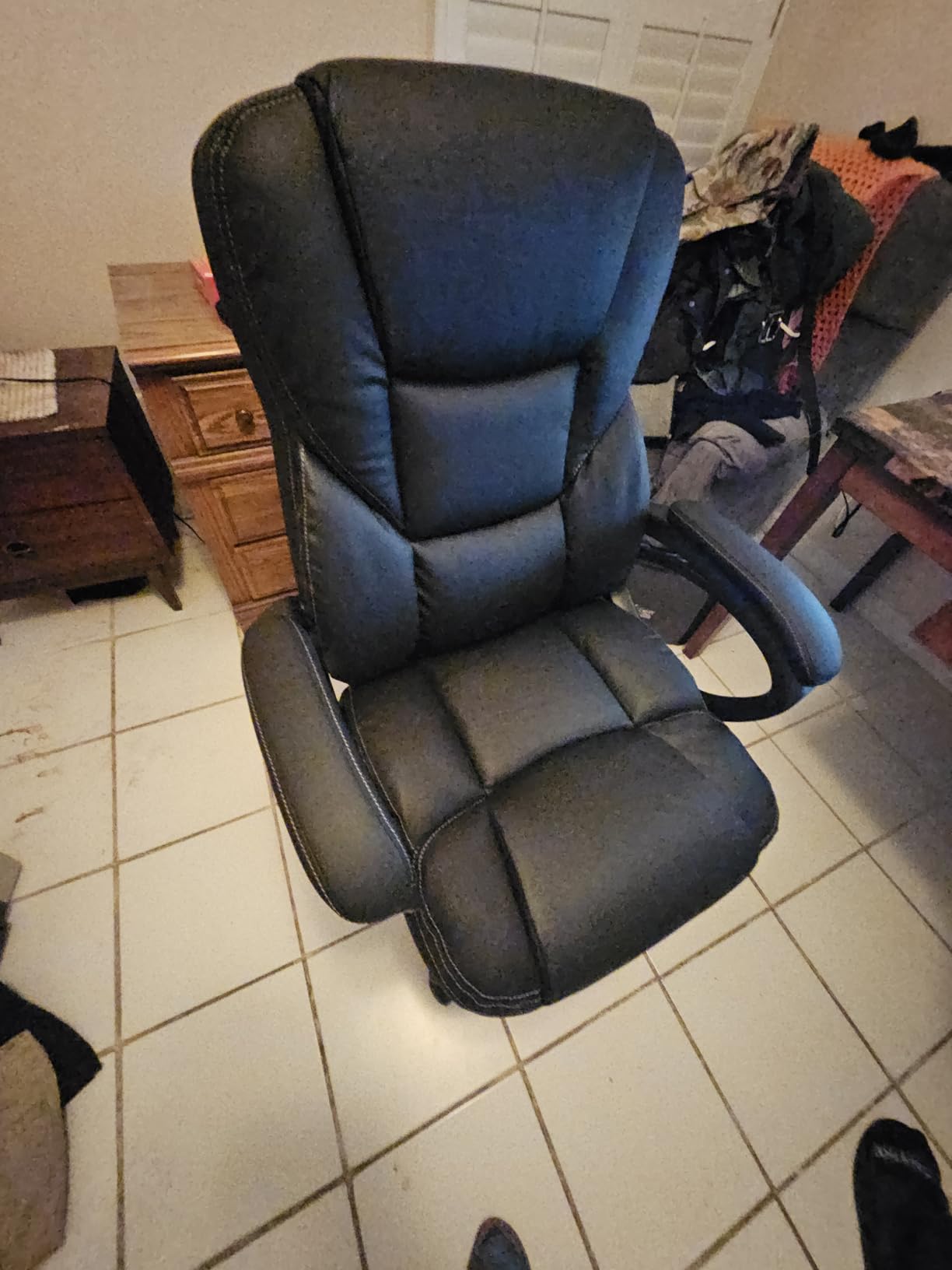Furmax Office Executive Chair High Back Adjustable Managerial Home Desk Chair, Swivel Computer PU Leather Chair with Lumbar Support (1, Black) customer photo 1