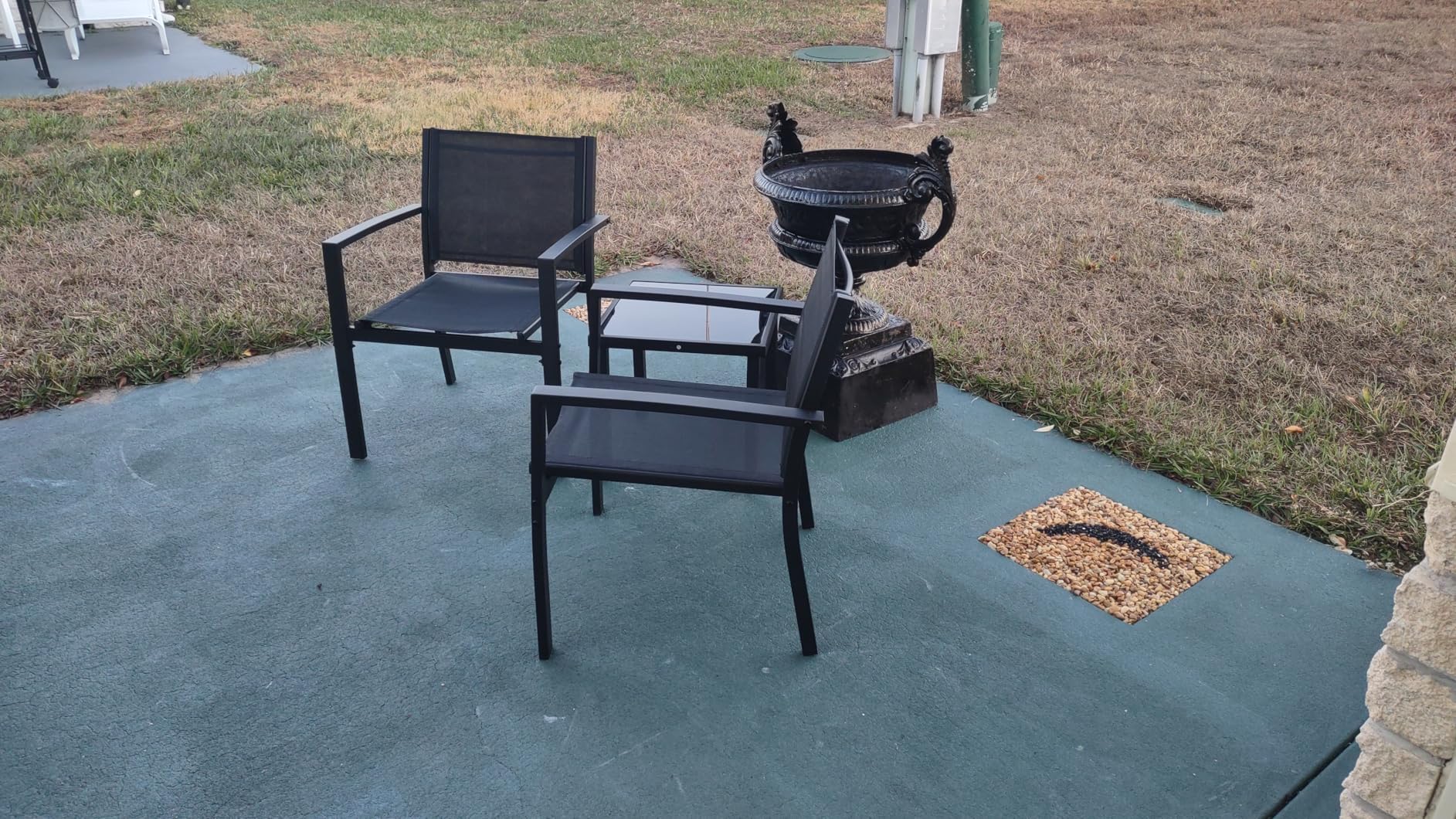 Homall Patio Dining Set 7 Pieces Outdoor Furniture with Large Table and 6 Textilene Chairs for Porch, Poolside, Yard and Garden, Light Grey customer photo 1