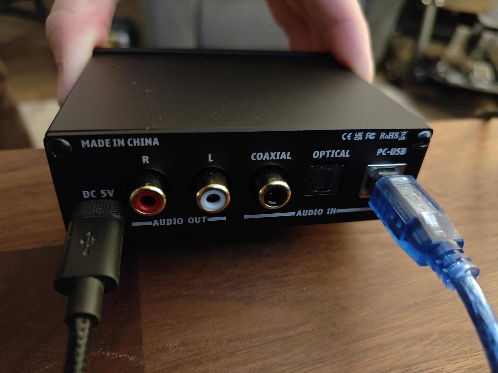 AIYIMA DAC-A2 Headphone Amplifier DAC with Bass Treble Controls PC-USB/Optical/Coaxial Inputs, RCA/3.5mm Headphone Ouput Digital to Analog Desktop Audio Converter DC 5V 24Bit 192kHz customer photo 1