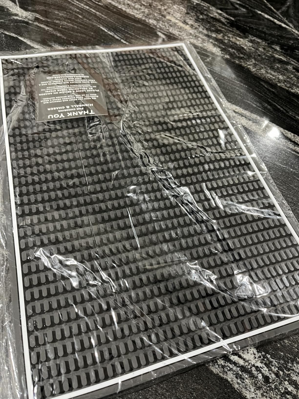 Highball & Chaser Premium Bar Mat for Countertop, Coffee Mat, Dish Drying mat, 18 in x 12in Durable and Stylish Service Cocktail Bar Mat/Espresso mat for Spills, Bars, Restaurants, Coffee Counter Mat customer photo 1