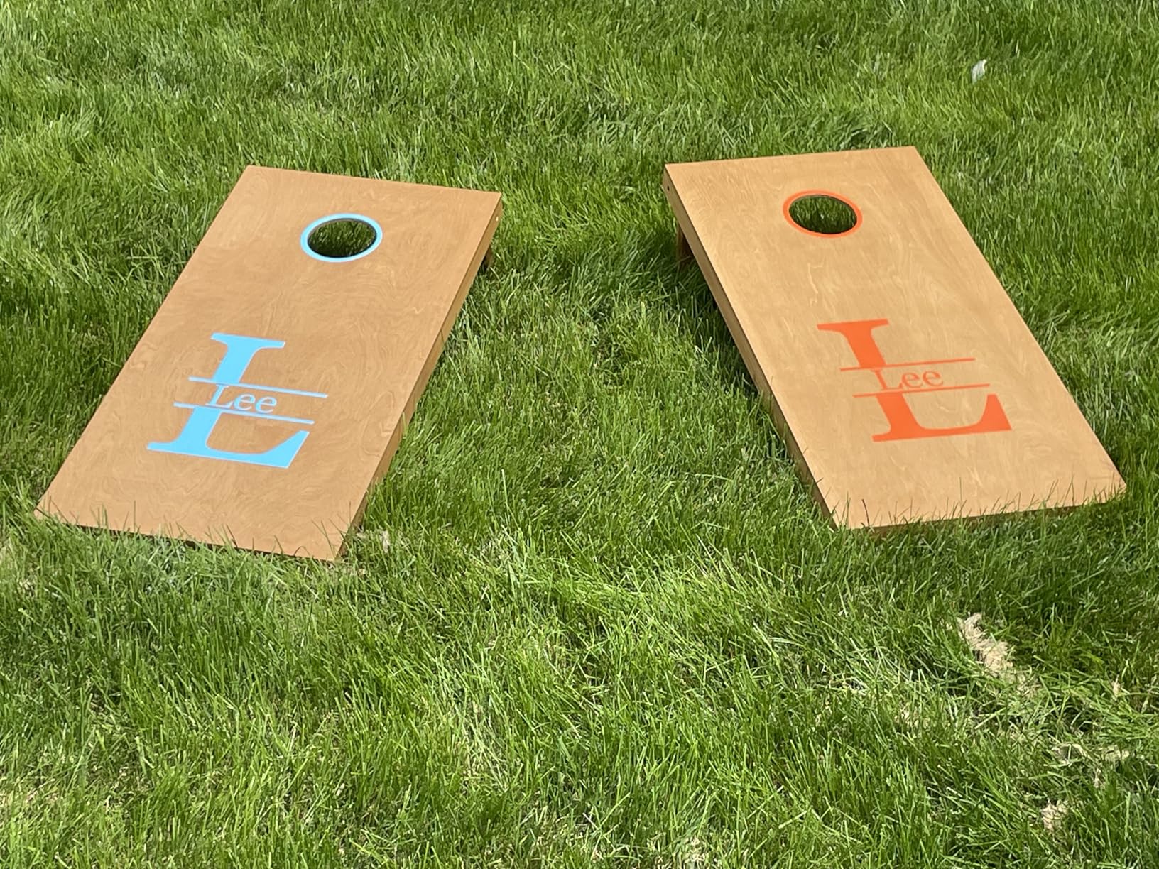 GoSports 4 ft x 2 ft Regulation Size Wooden Cornhole Boards Set with Light Brown Finish - Includes Carrying Case (Choose Your Colors) customer photo 1