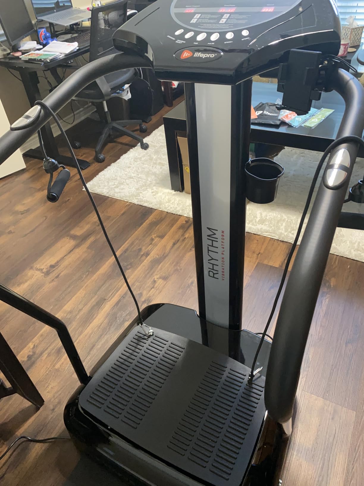 LifePro Rhythm Vibration Plate Exercise Machine with Handles for Balance Support - Vibrating Plate for Lymphatic Drainage, Circulation and Recovery, Heart Rate Sensor, Phone Holder, 99 Speed Levels customer photo 2