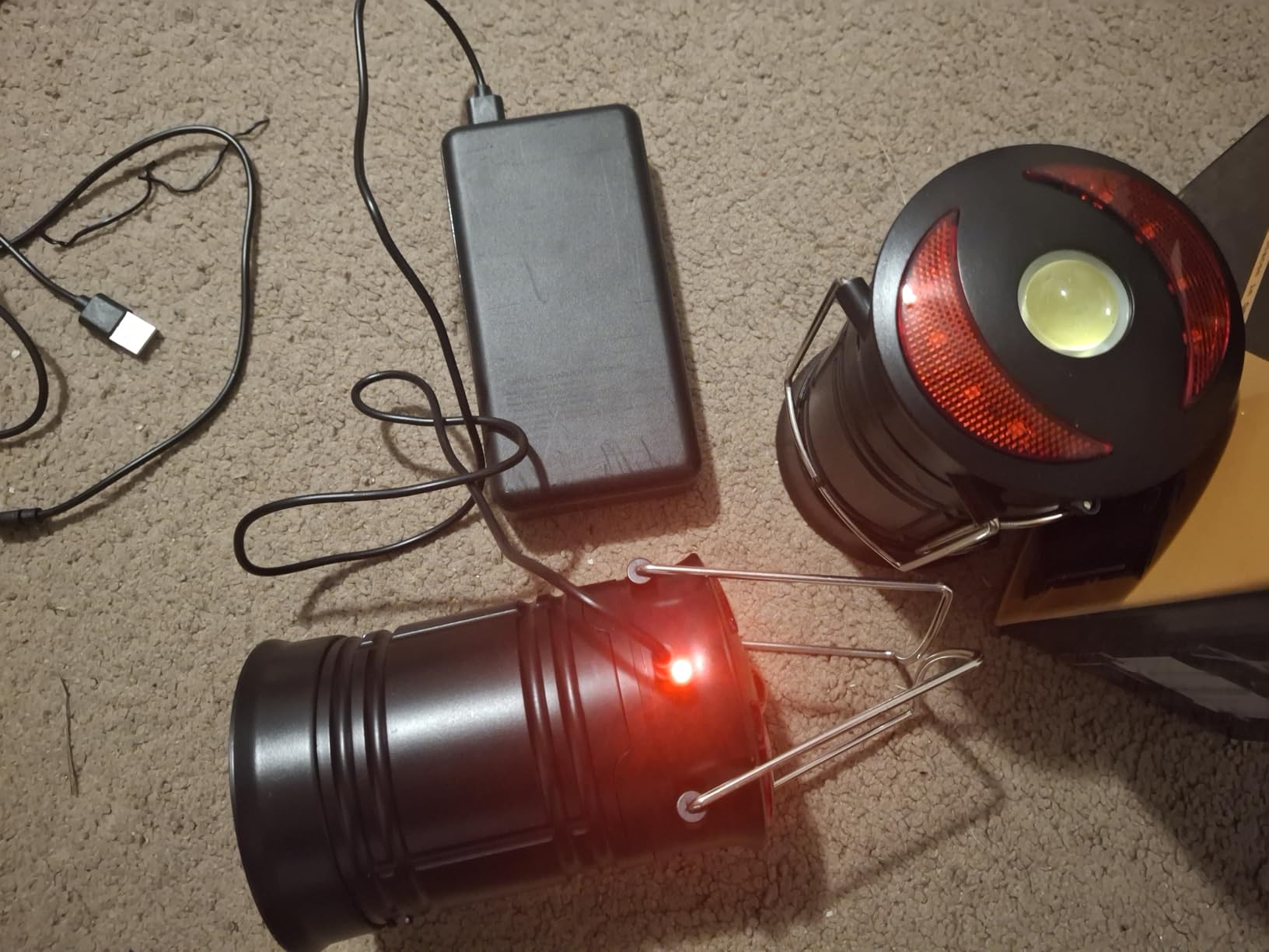 2 Pack Camping Lanterns Camping Accessories USB Rechargeable and Battery Powered 2-in-1 LED Lanterns, Hurricane Lights with Flashlight and Magnet Base for Camping, Hiking, Emergency, Outage customer photo 1