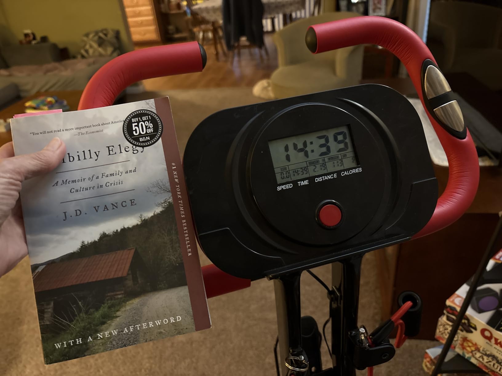 pooboo Folding Exercise Bike, Foldable Upright Stationary Bike, Indoor Cycling Magnetic X-Bike with 8-Level Adjustable Resistance, 6.6 LBS Flywheel, 300LB Capacity, Back Support Cushion for Home Gym customer photo 2