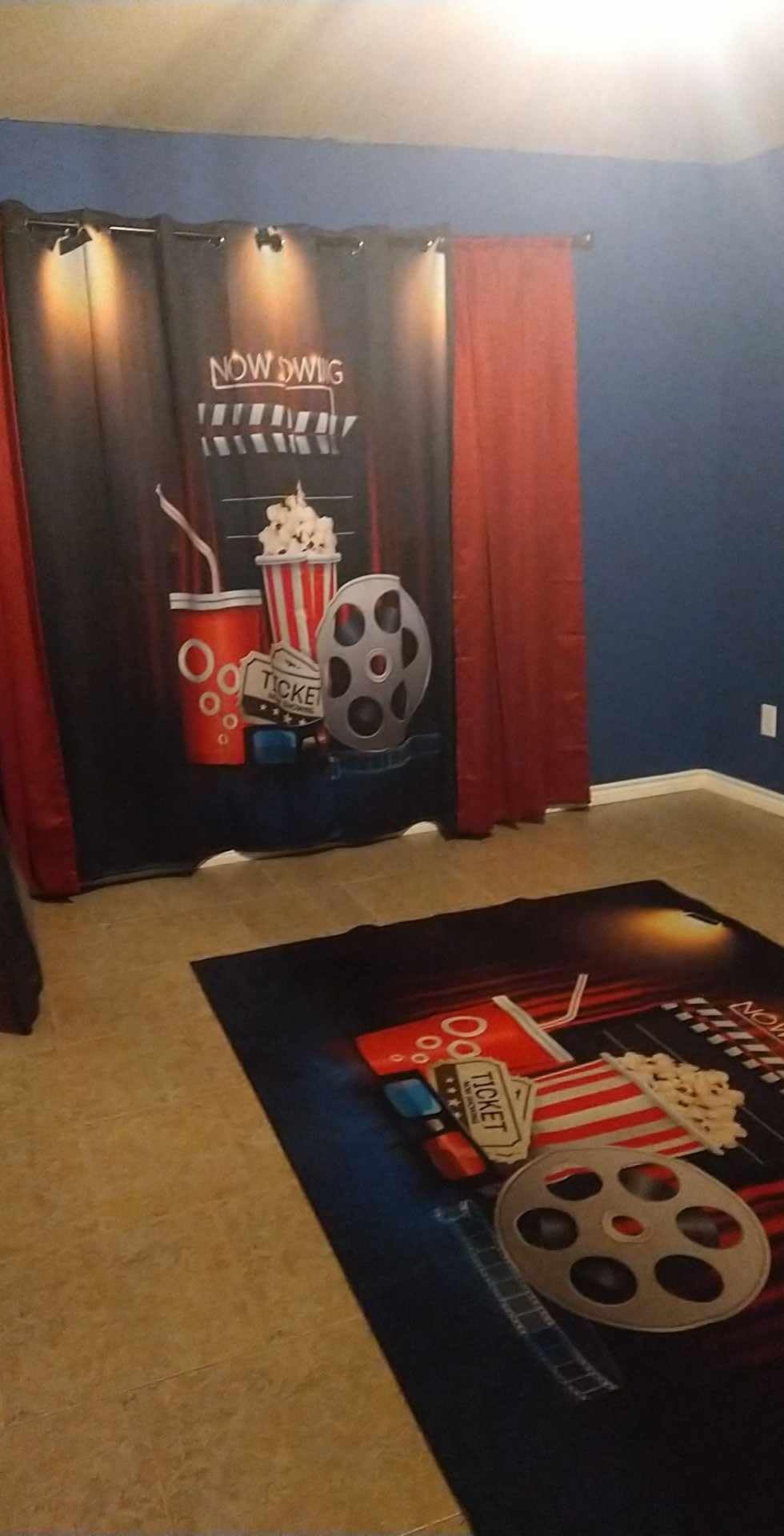 Home Area Runner Rug Pad Cinema Movie Theater Object on Curtain ;Sign Thickened Non Slip Mats Doormat Entry Rug Floor Carpet for Living Room Indoor Outdoor Throw Rugs customer photo 1